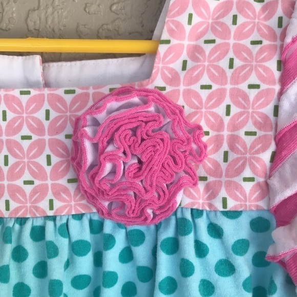 Cici & Ryann Girls Patchwork Print Tiered Cotton Dress 6X - Picture 2 of 9